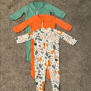 Kids One Piece Set - Green, Orange, and Patterned